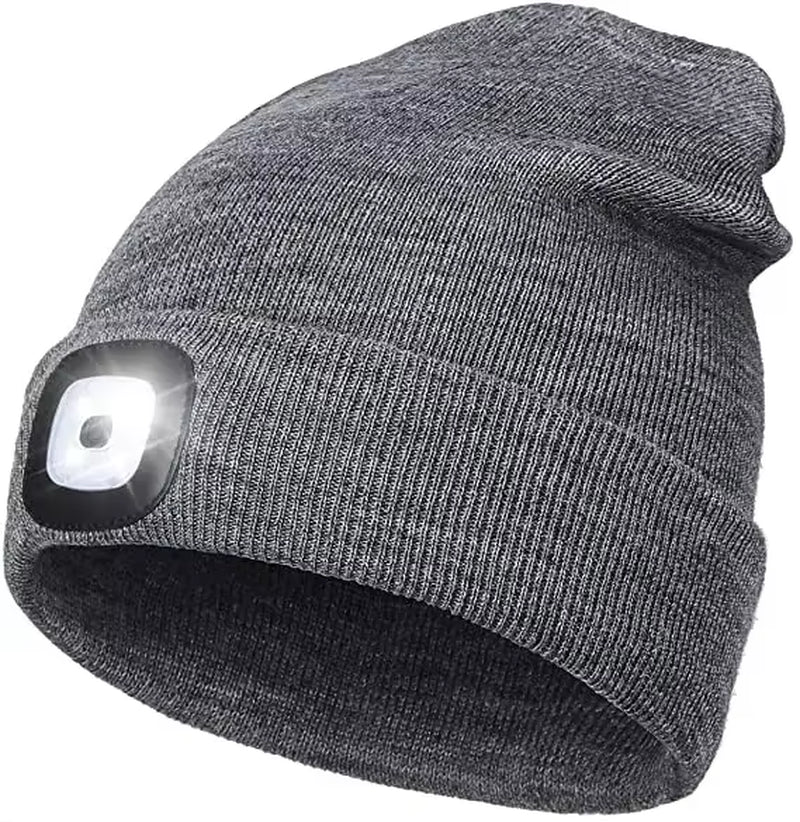 Outdoor Sport Knitted Hat Light LED Hat Flashlight Headlight Headlamp Windproof Hats for Climbing Cycling Camping Head Lamp